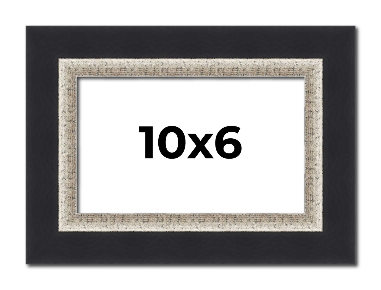 Photo Size Embellished Black Picture Frame - UV Acrylic, Foam Board Backing, Hanging Hardware